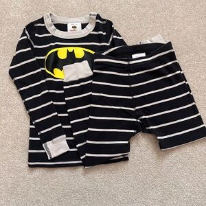 Hanna Andersson Batman Striped Pajama Set - Black, Gray, and Yellow